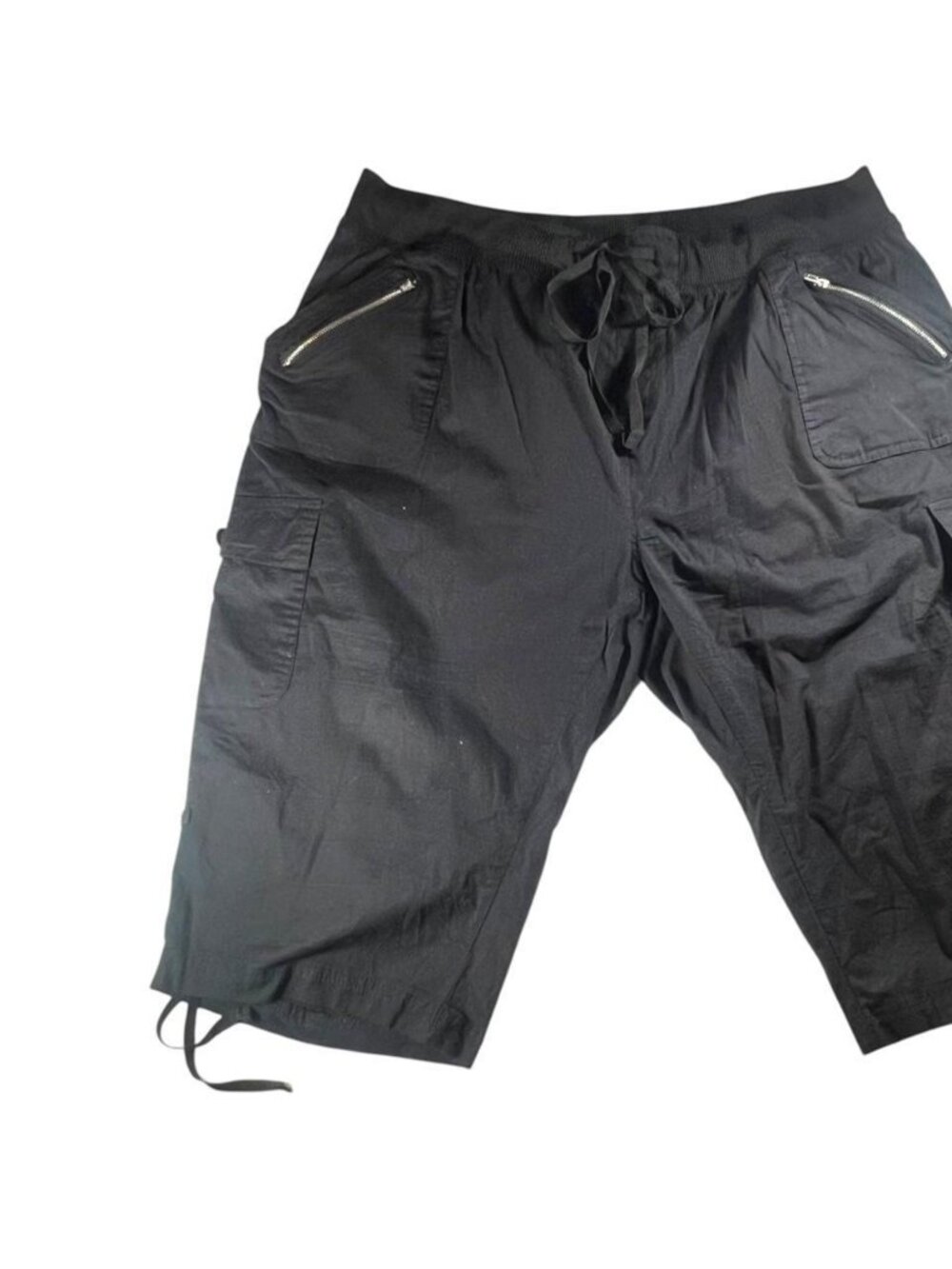 Y2K Who’s That Girl? Plus Size Black Cargo Drawstring Shorts